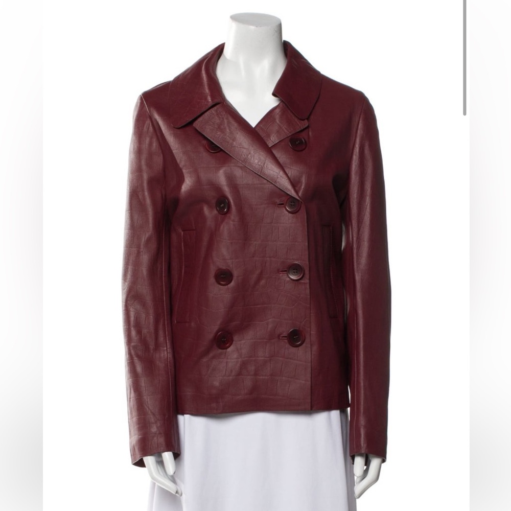 Gerard Derel leather snake print jacket